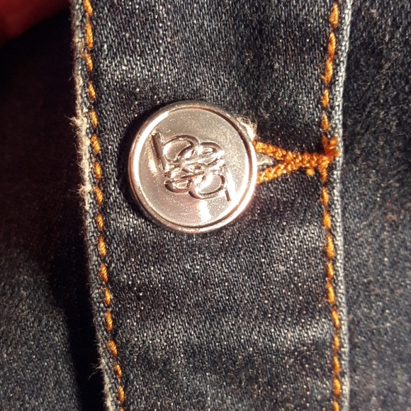 Bebe Dark Wash Denim Jean Mini Skirt, Size 6 - Picture 3 of 6